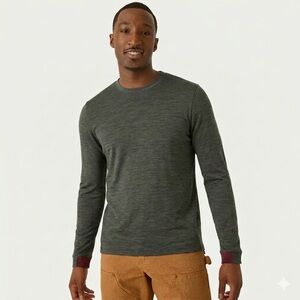 Bombas Men's Merino Wool Long Sleeve Top M